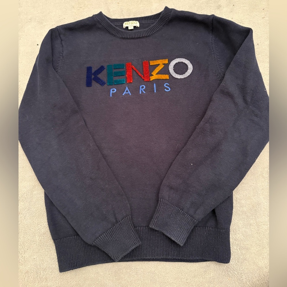 Kenzo Kids Paris Navy Cashmere blend Sweater Size 12a